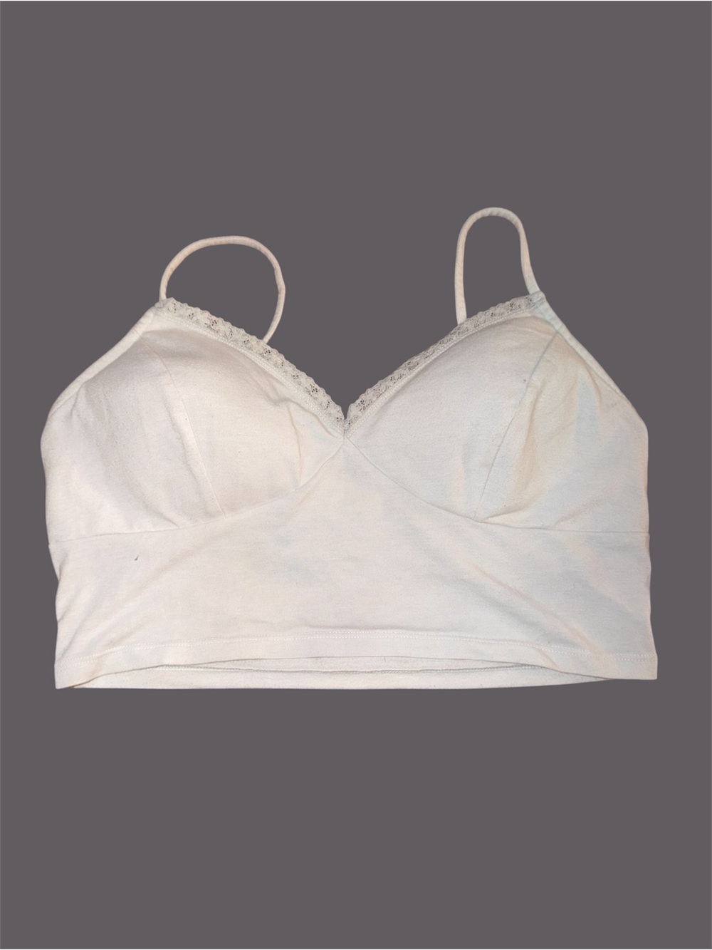 No Boundaries White Lace-Trim Bralette